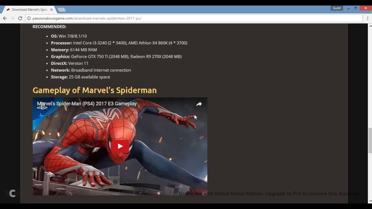 spiderman ps4 for pc